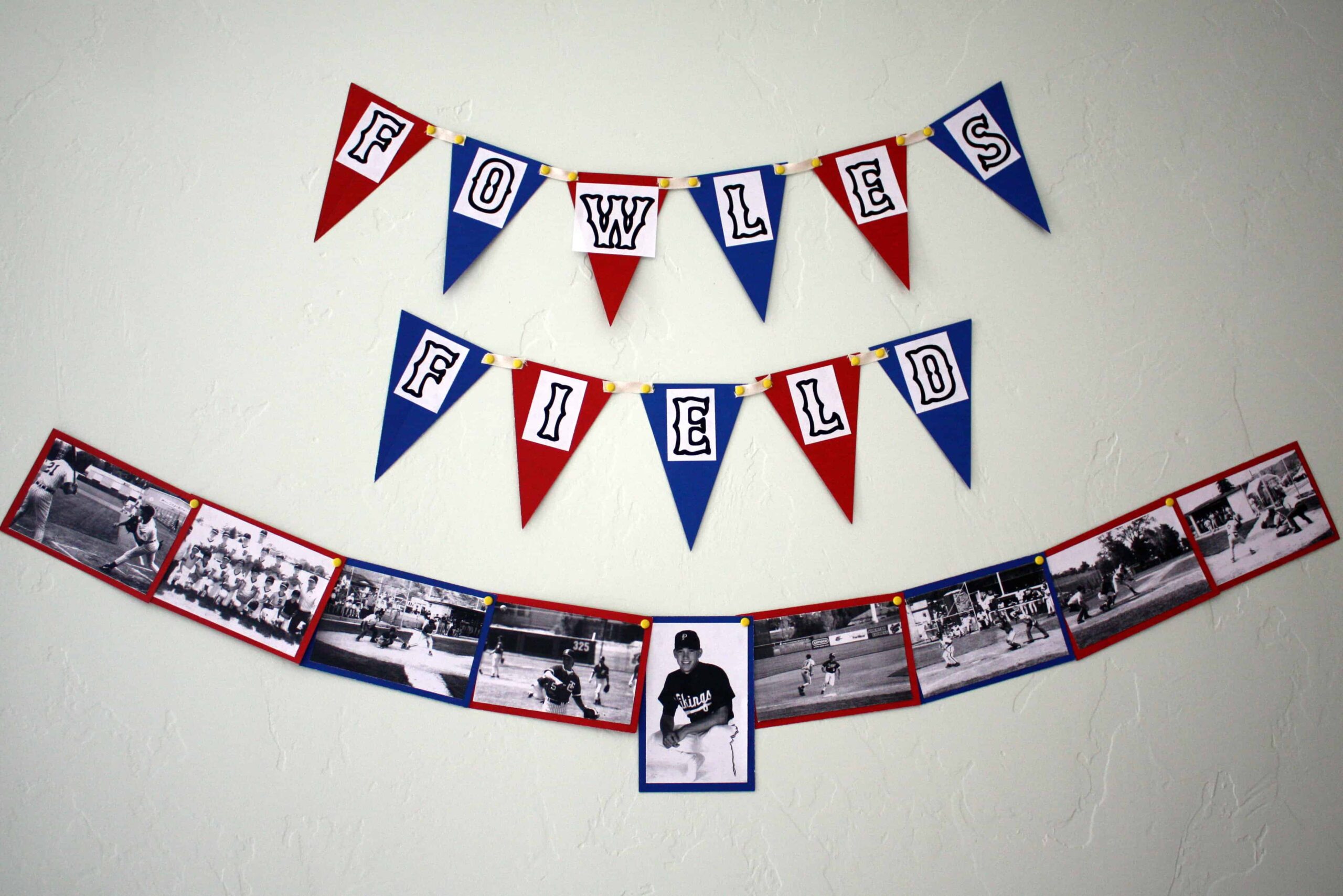 baseball themed party - garland