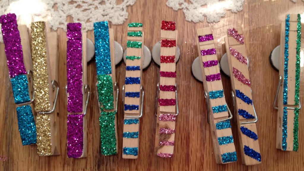 Kids Party Craft: Glittered Clothespin Magnets - events to CELEBRATE!