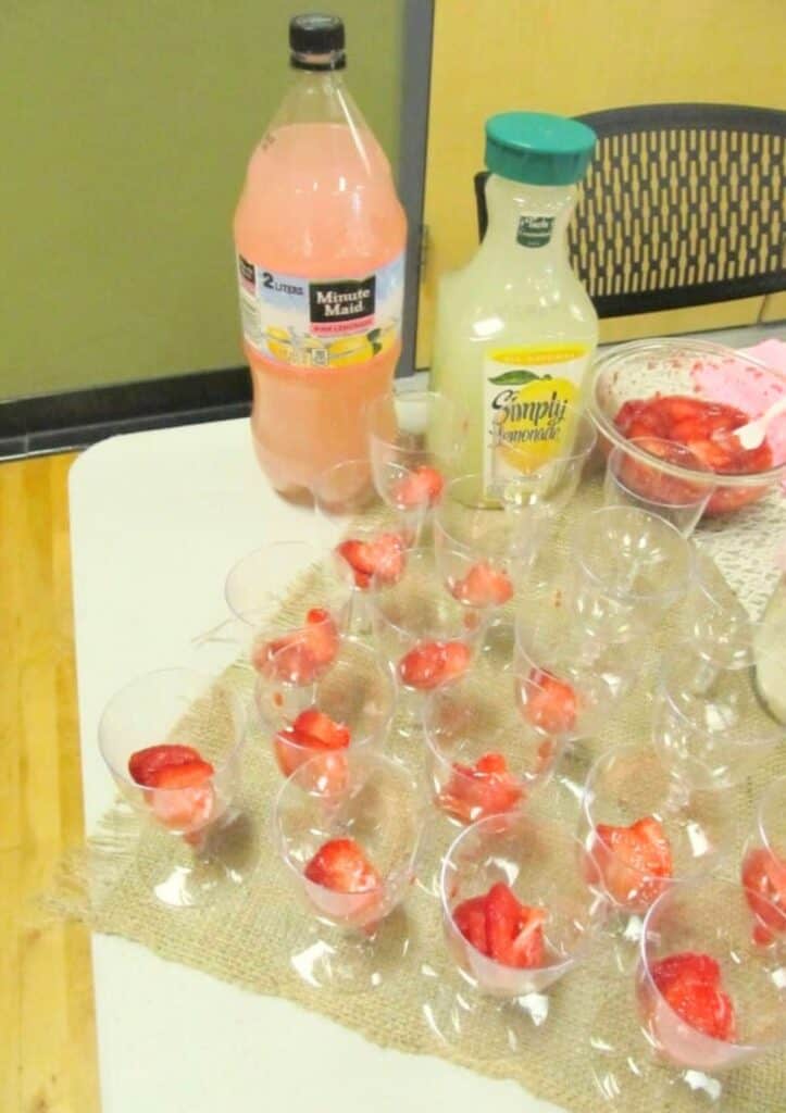 Pink lemonade provides the perfect flavor and color to stay on theme at our cowgirl bridal shower