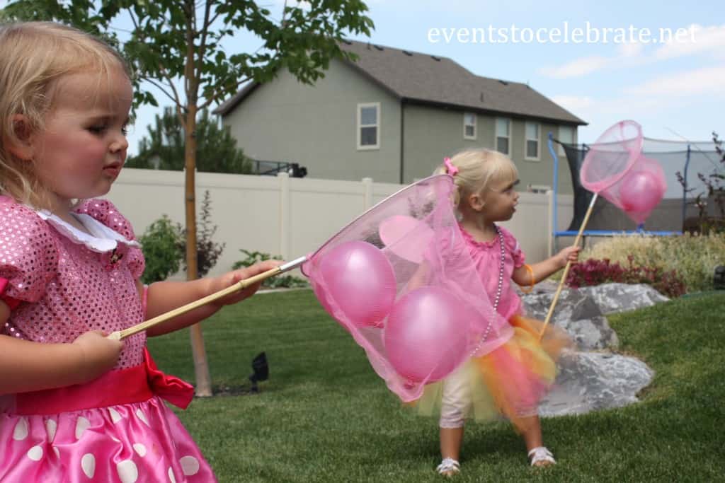 Butterfly Party Activities - catch small balloons with butterfly nets - eventstocelebrate.net