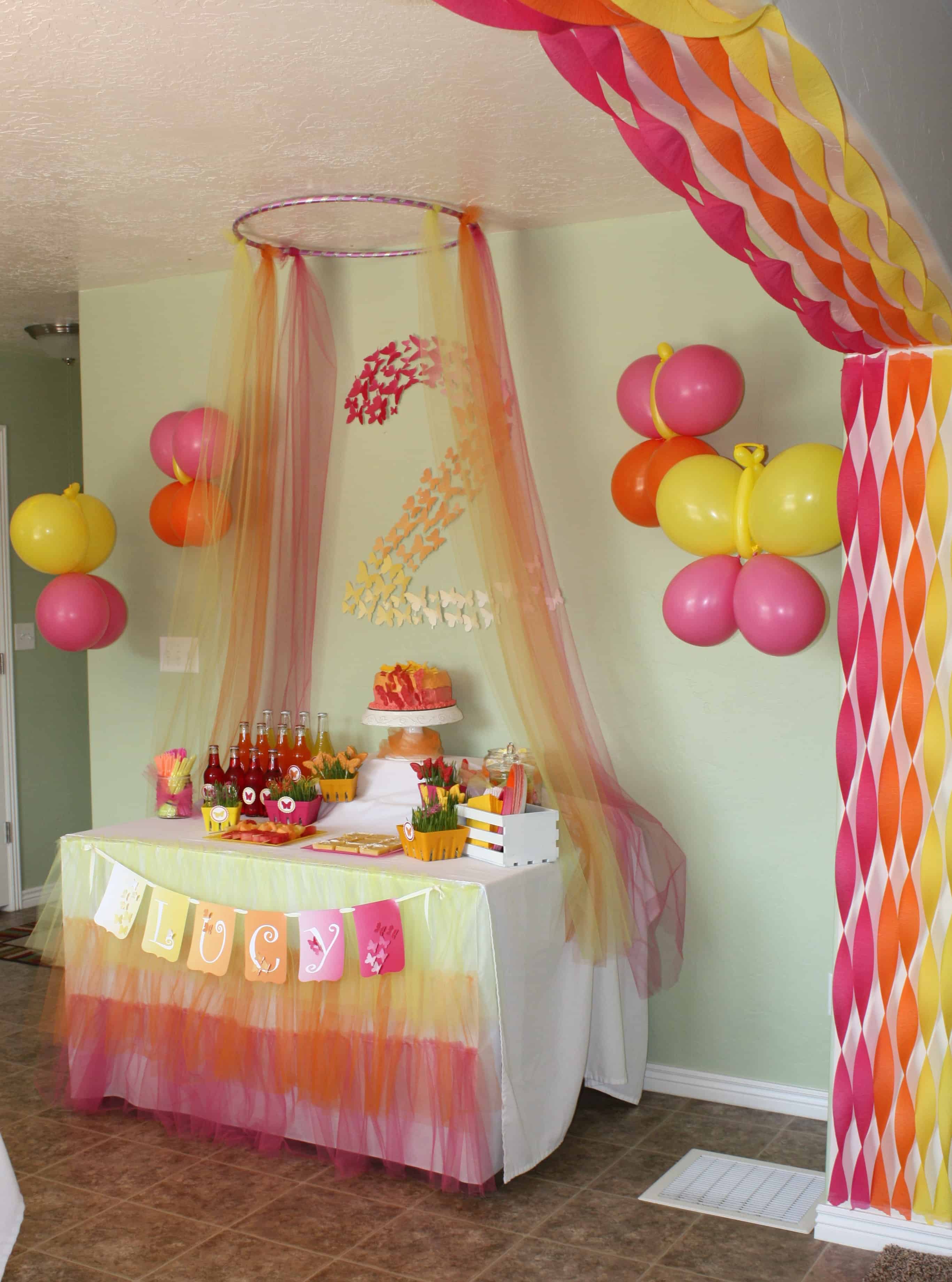 Butterfly Themed Birthday Party: Decorations