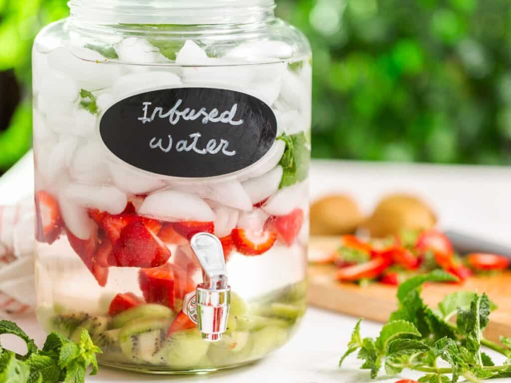 Infuse water in a dispenser
