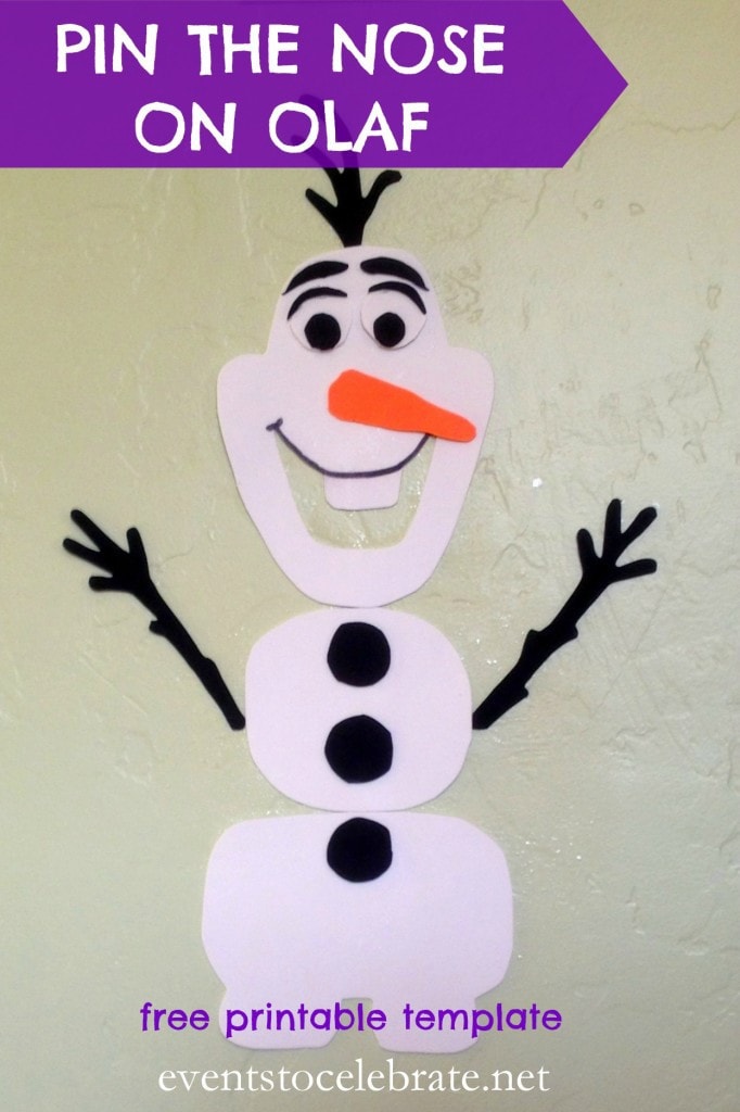 Pin the nose on Olaf template