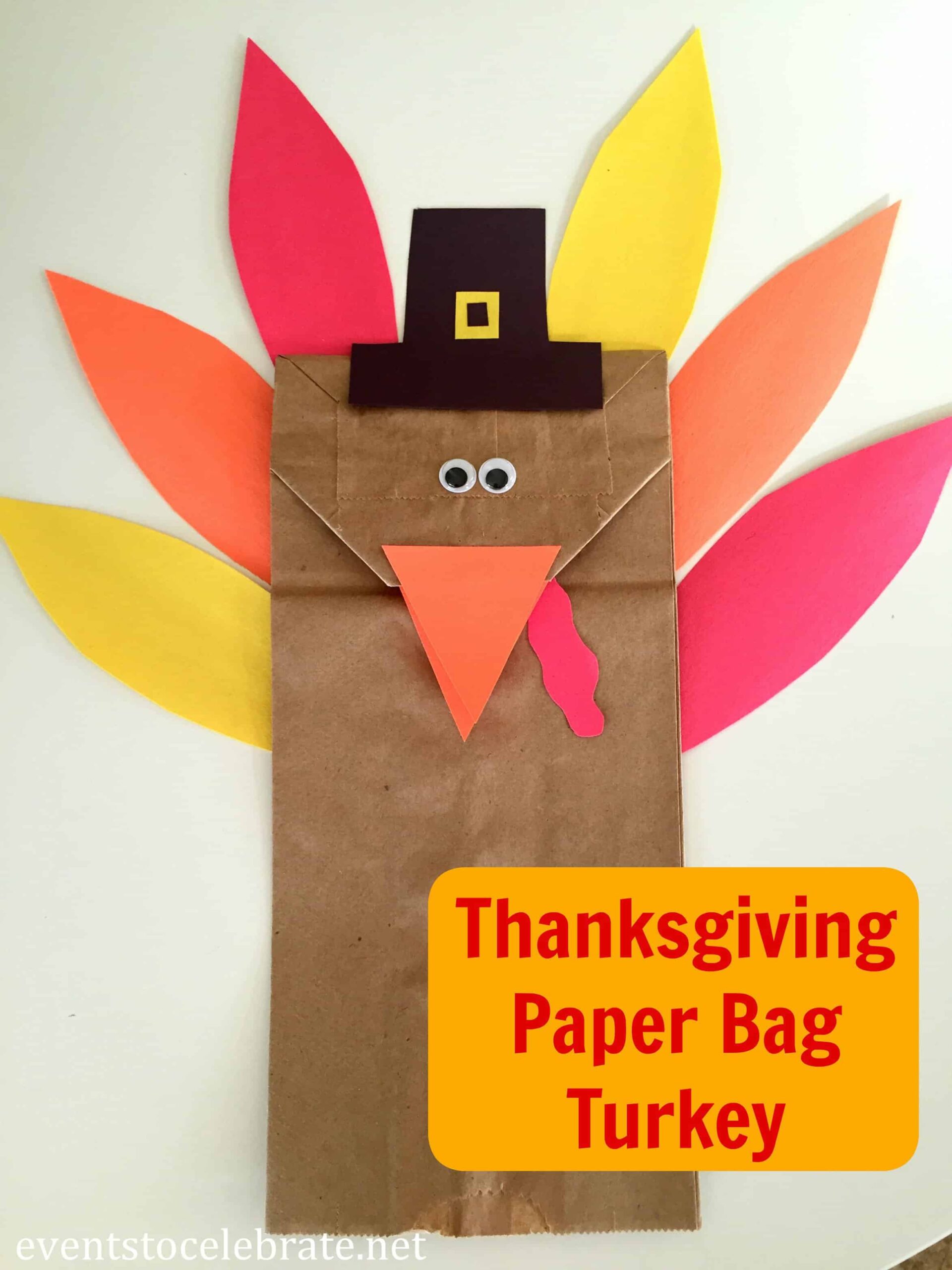 Easy Paper Bag Turkey Craft For Preschoolers