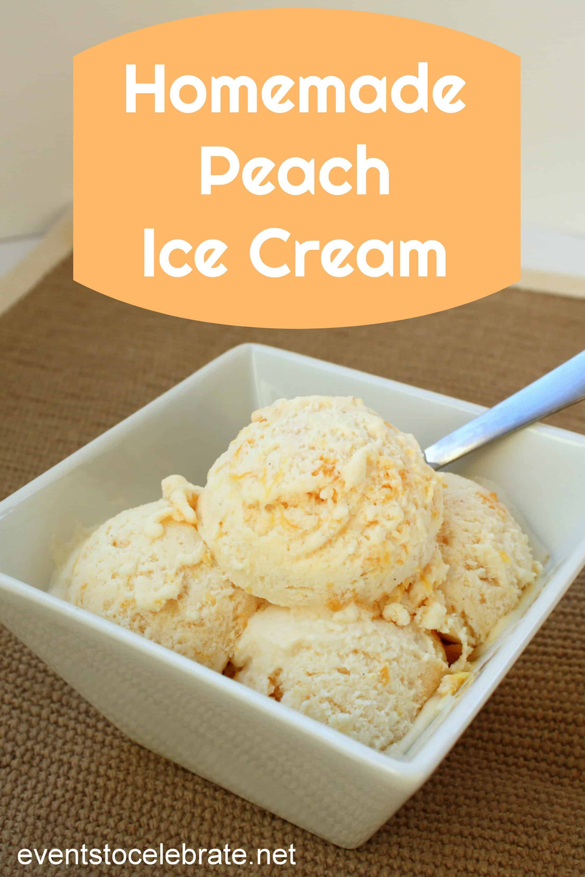 Homemade Peach Ice Cream - made simple by using a Cuisinart ice cream maker! You'll want to add this to your list of favorite homemade ice cream recipes!