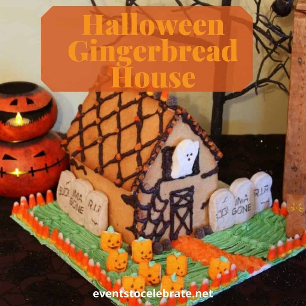halloween style gingerbread house