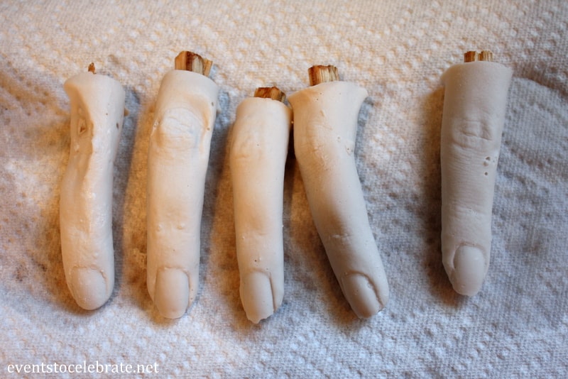 Creepy plaster fingers drying overnight. 