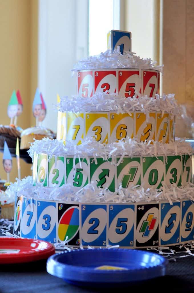 Uno Themed 1st Birthday Party birthday cake