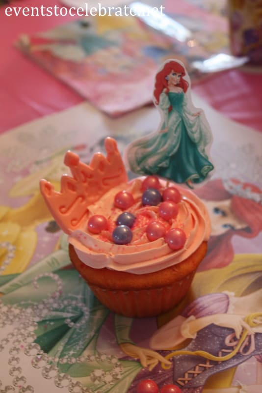 Disney princess party activity cupcake decorating