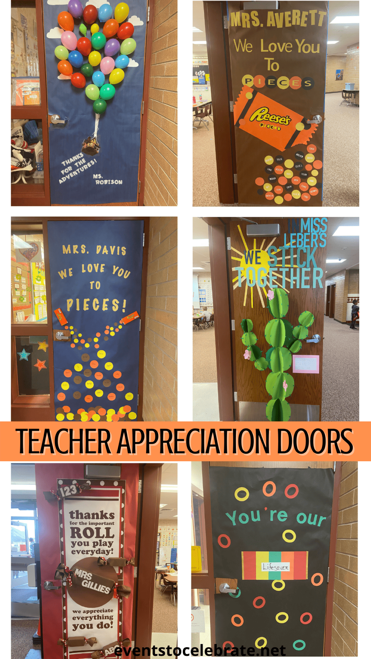 teacher appreciation door idea lifesavers rolo, pieces, up balloons