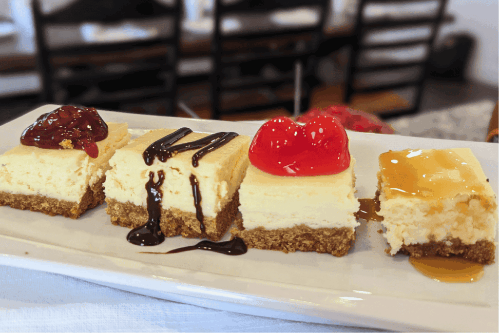 Customizable cheesecake bars for DIY cheesecake dessert bar