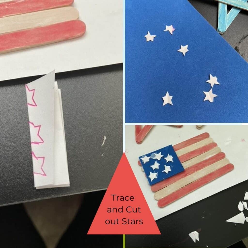 Kids Popsicle Stick Stars and Stripes Flag Craft for 4th Of July