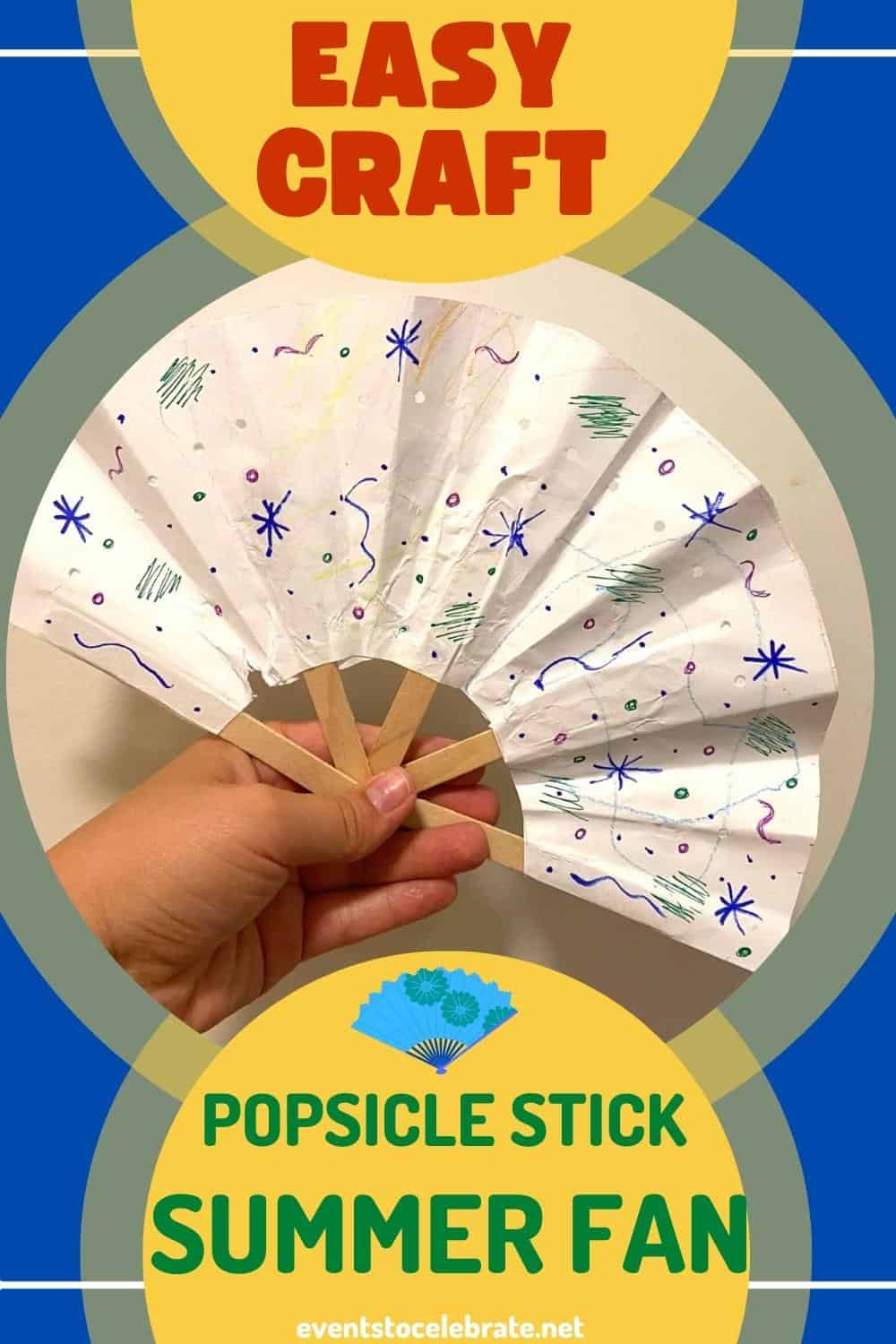 Popsicle stick fan summer craft idea full tutorial