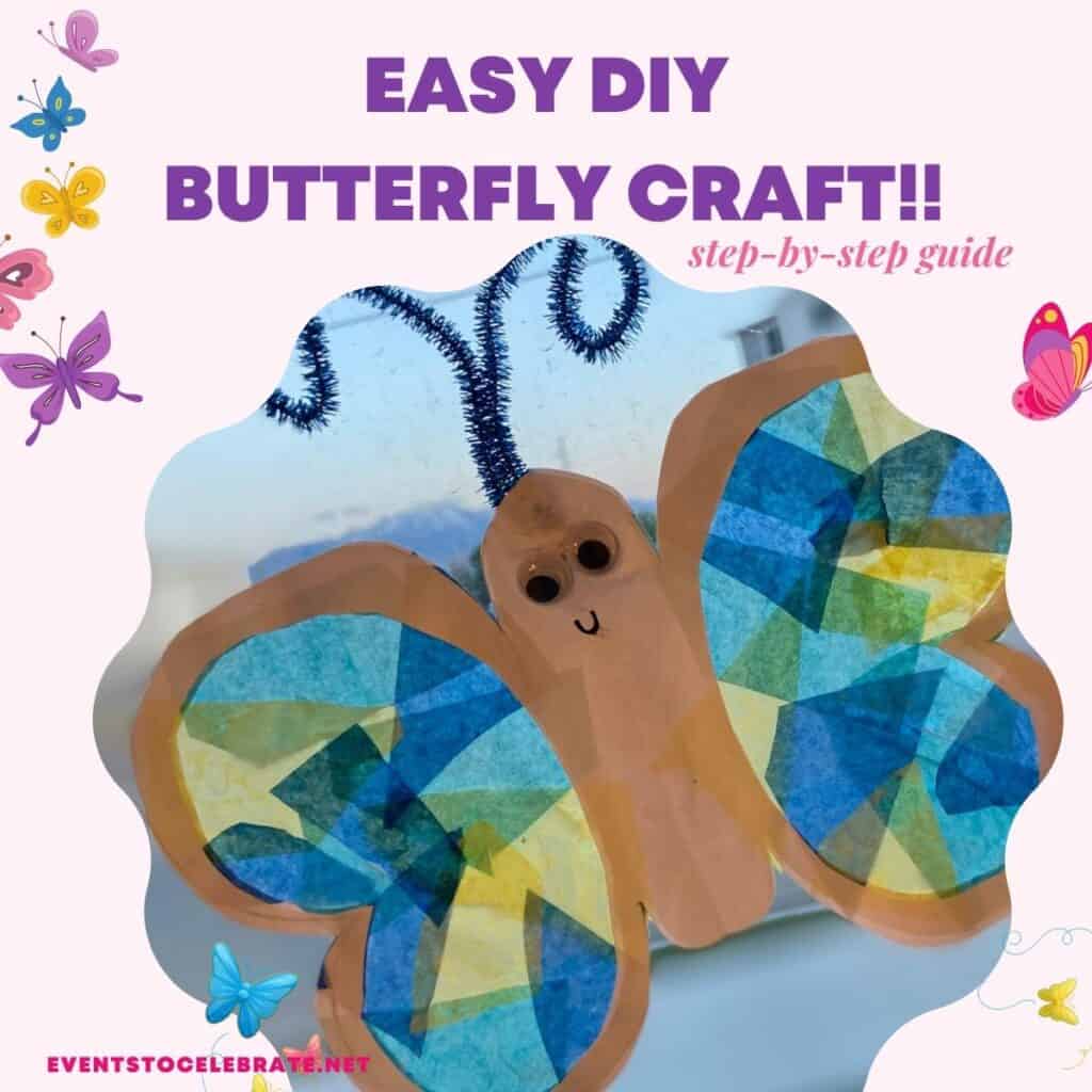 easy diy butterfly craft perfect for a butterfly party or summer fun