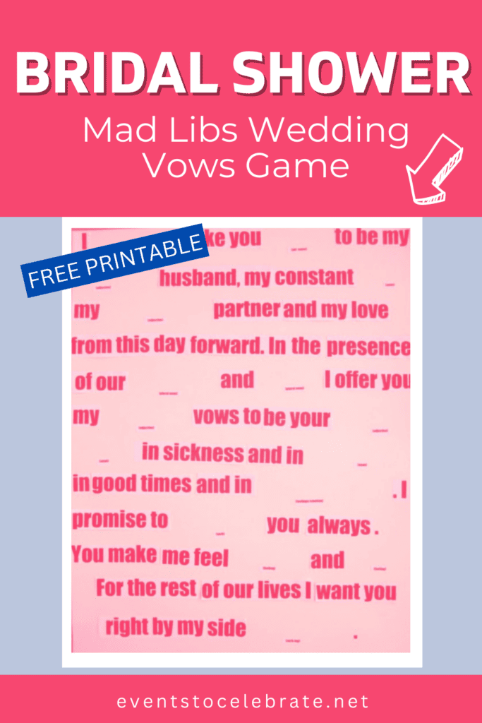 Good Wife Advice Madlib Game - Bachelorette Party, Bridal Shower