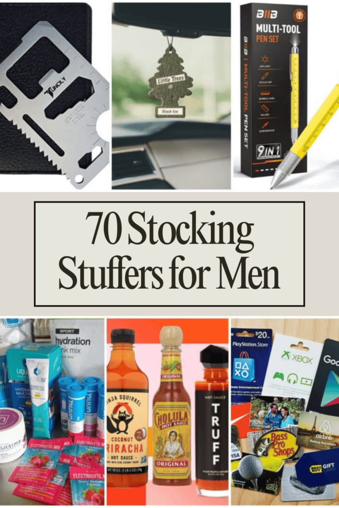 70 stocking stuffers for men - Pinterest pin