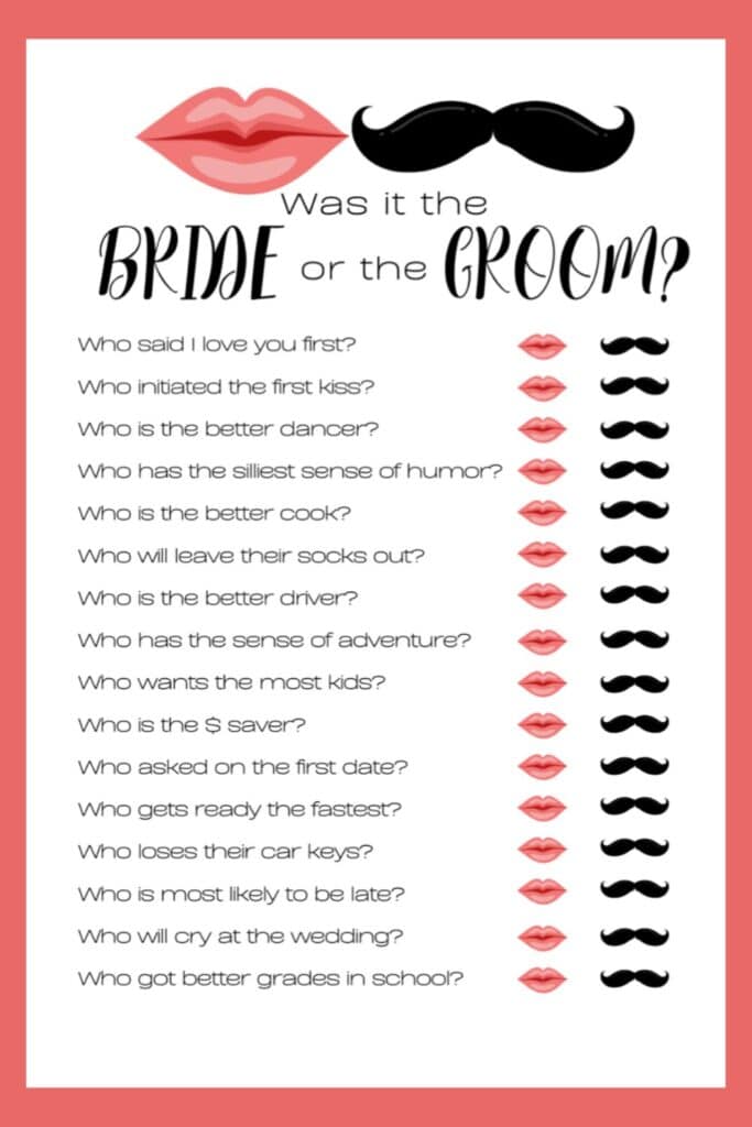 Bridal shower deals game ideas