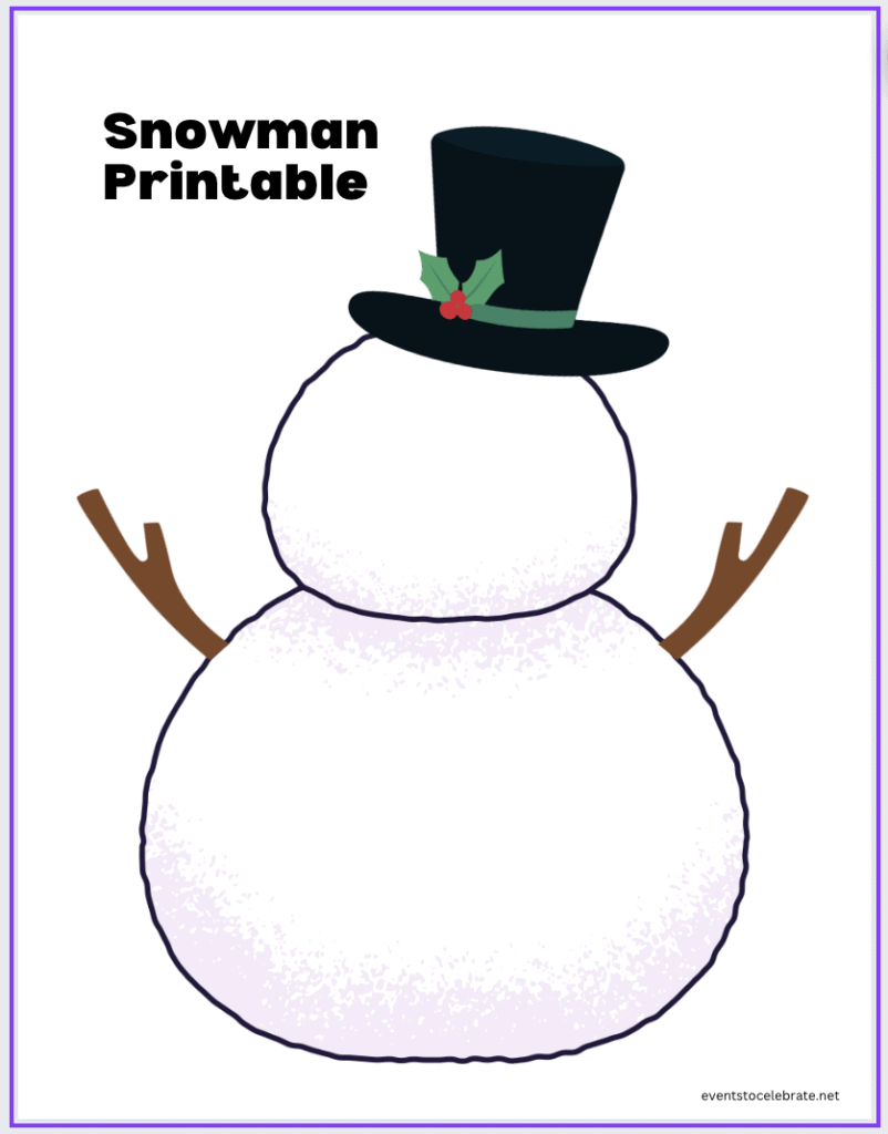 Cotton Ball Snowman Craft (with Free Printable!) - Party Ideas for Real  People