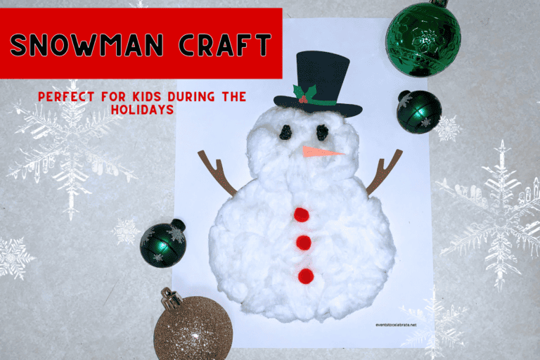 Cotton Ball Snowman Craft (with Free Printable!) - Party Ideas for Real ...