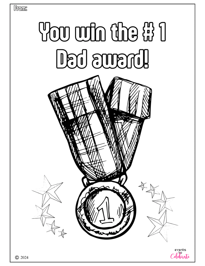 #1 Dad Award - Father's Day Card