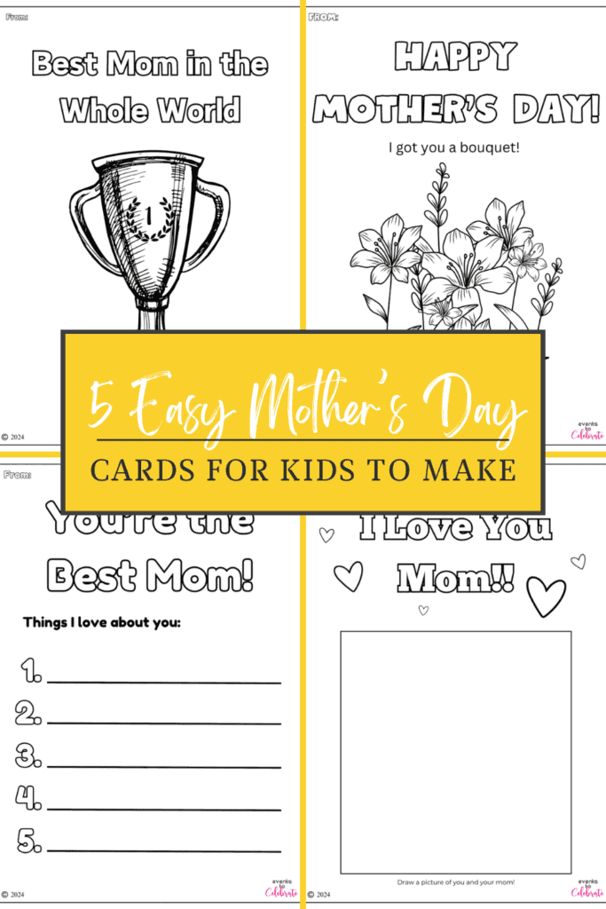 5 easy mother's day cards - free printable