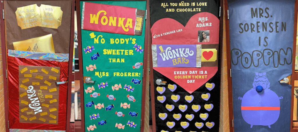 Teacher Appreciation Door Decoration Ideas - Wonka themed