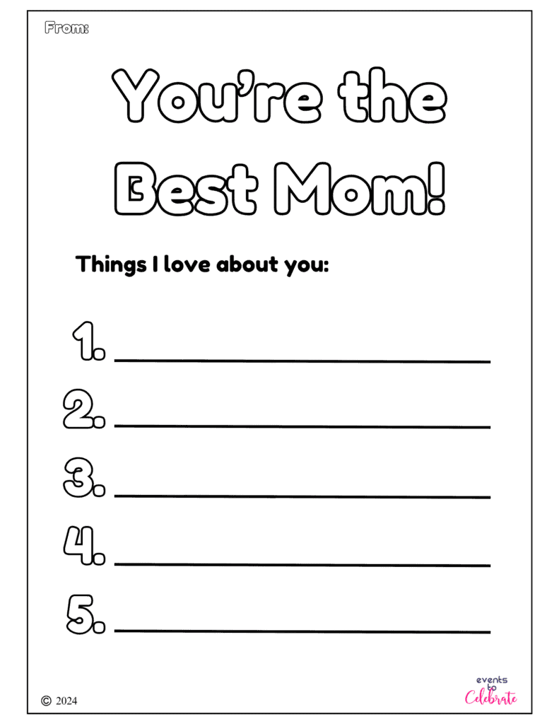 You're The Best Mom - Mother's Day Card