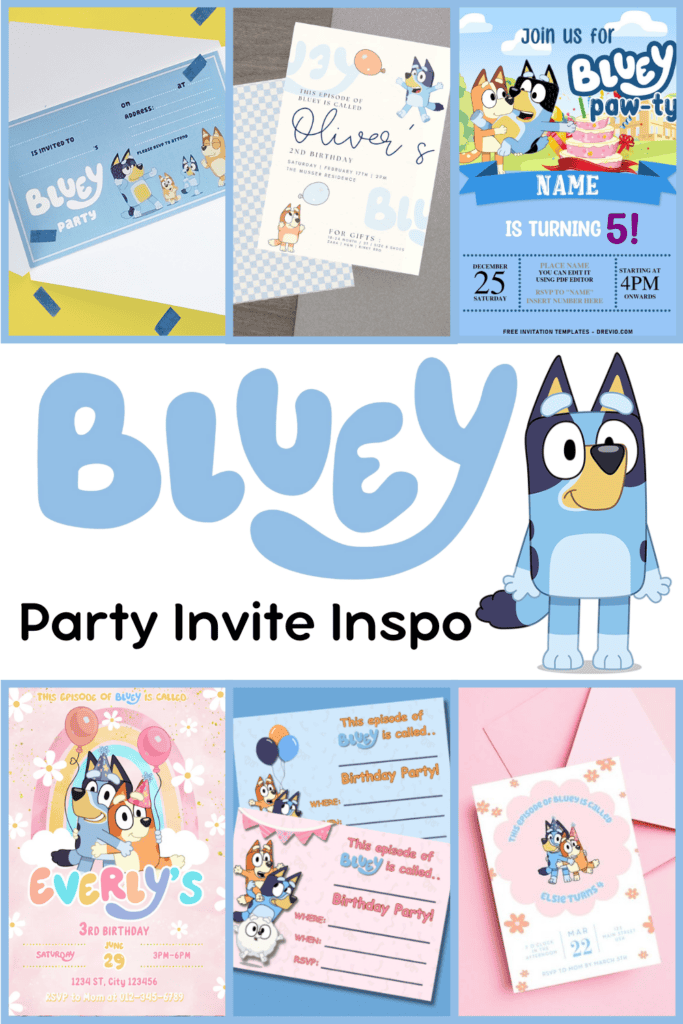 Bluey Birthday Party Invitations