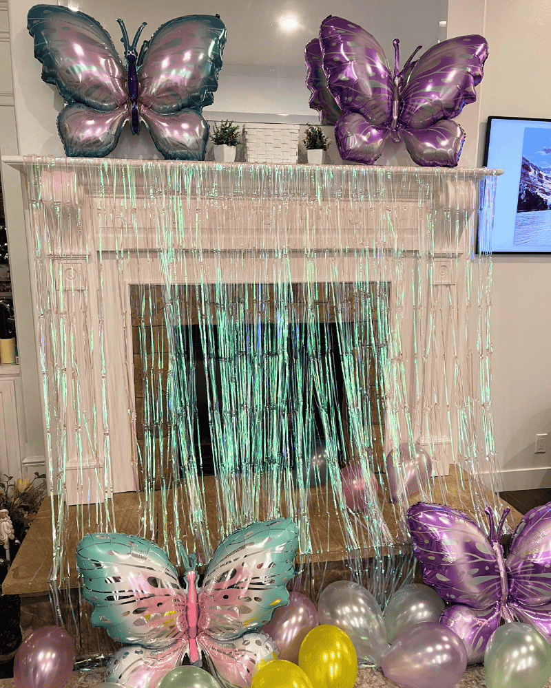 "A Lifetime of Butterflies" bachelorette party ideas - wall decor