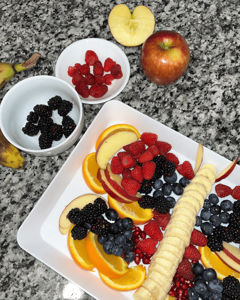 different kinds of fruit for a butterfly fruit tray