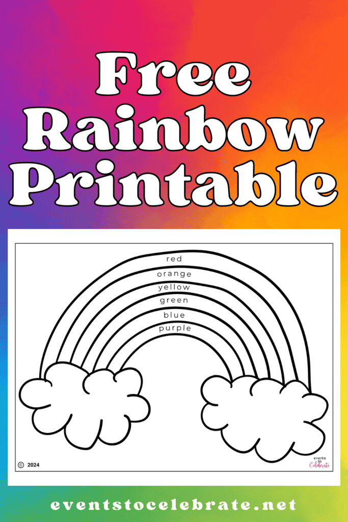 Free Rainbow Printable - Pinterest Pin