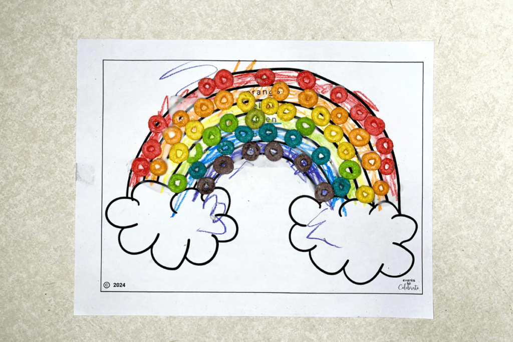 Fruit Loop Rainbow Craft - finished craft