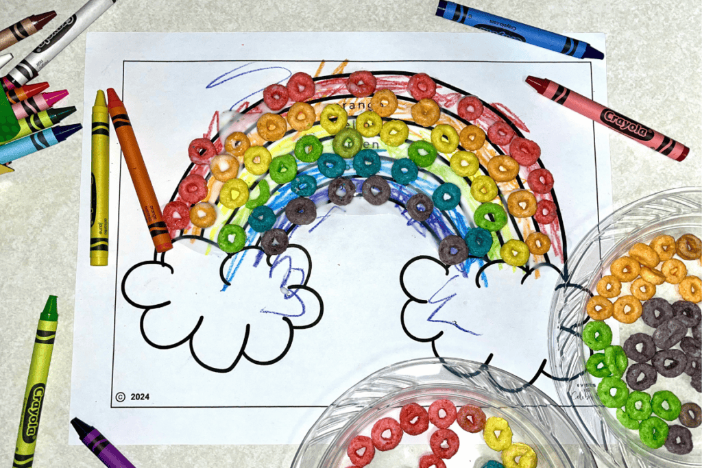 Fruit Loop Rainbow Craft - with all the materials around