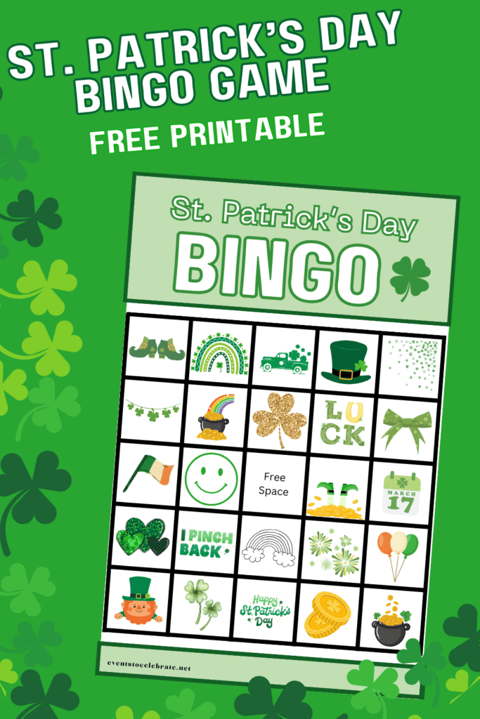 St. Patrick's Day Bingo - Pinterest Pin