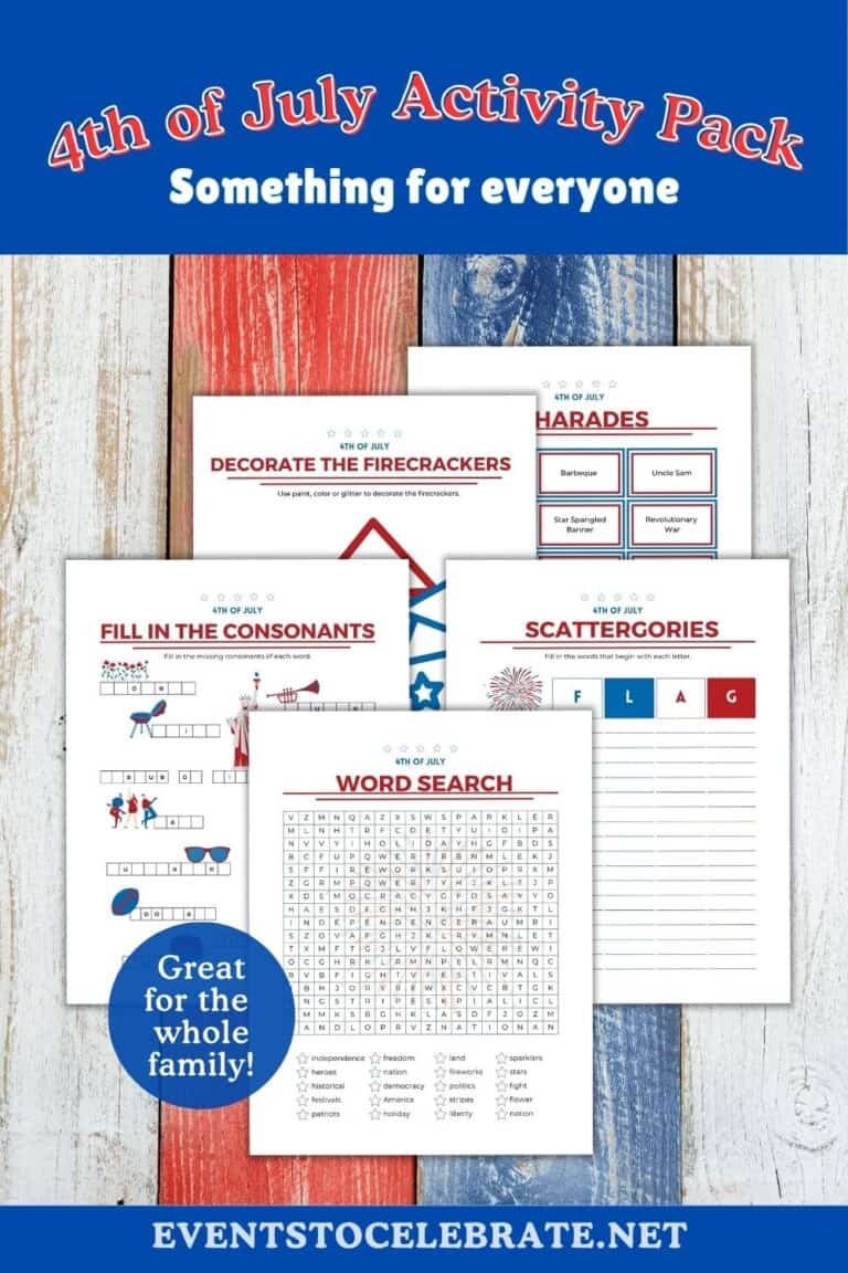 4th of July Activity Pages featuring 5 of the activity pages.