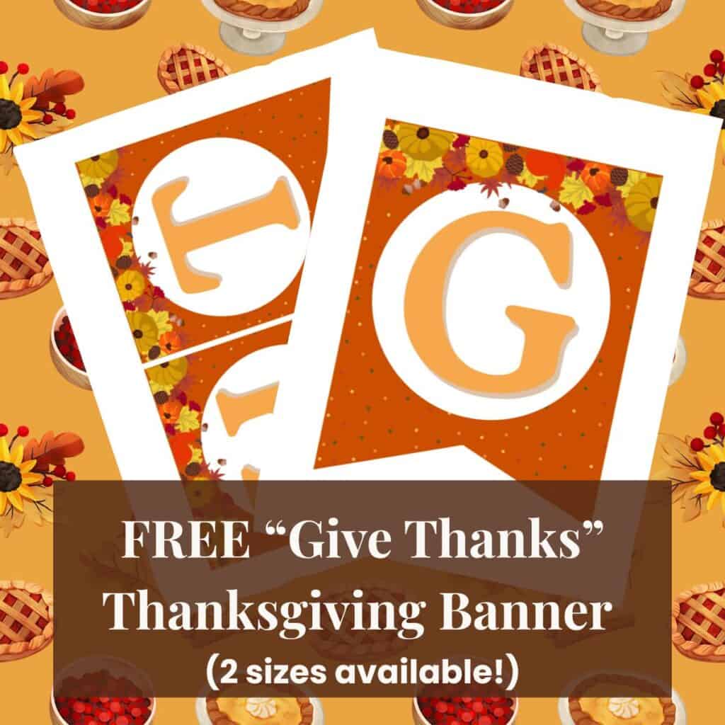 Some of the letters that a part of the free "Give Thanks" Thanksgiving Banner. They are shown in two different sizes.