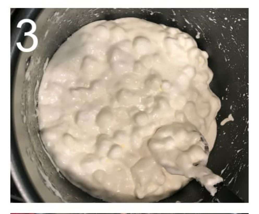 Melting marshmallows for unicorn marshmallow popcorn
