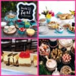15 DIY dessert bars for your next party: Mini pie dessert bar, waffle dessert bar, mini cheesecake dessert bar, and a hot chocolate bar.