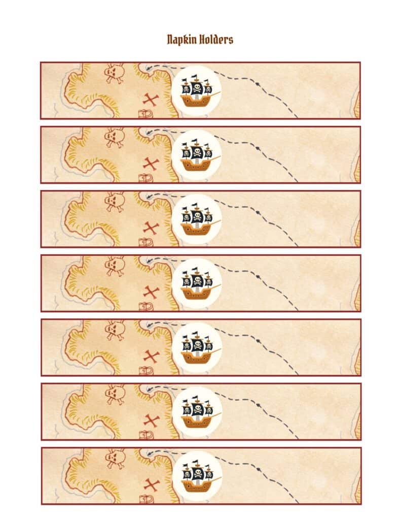 pirate birthday party napkin rings