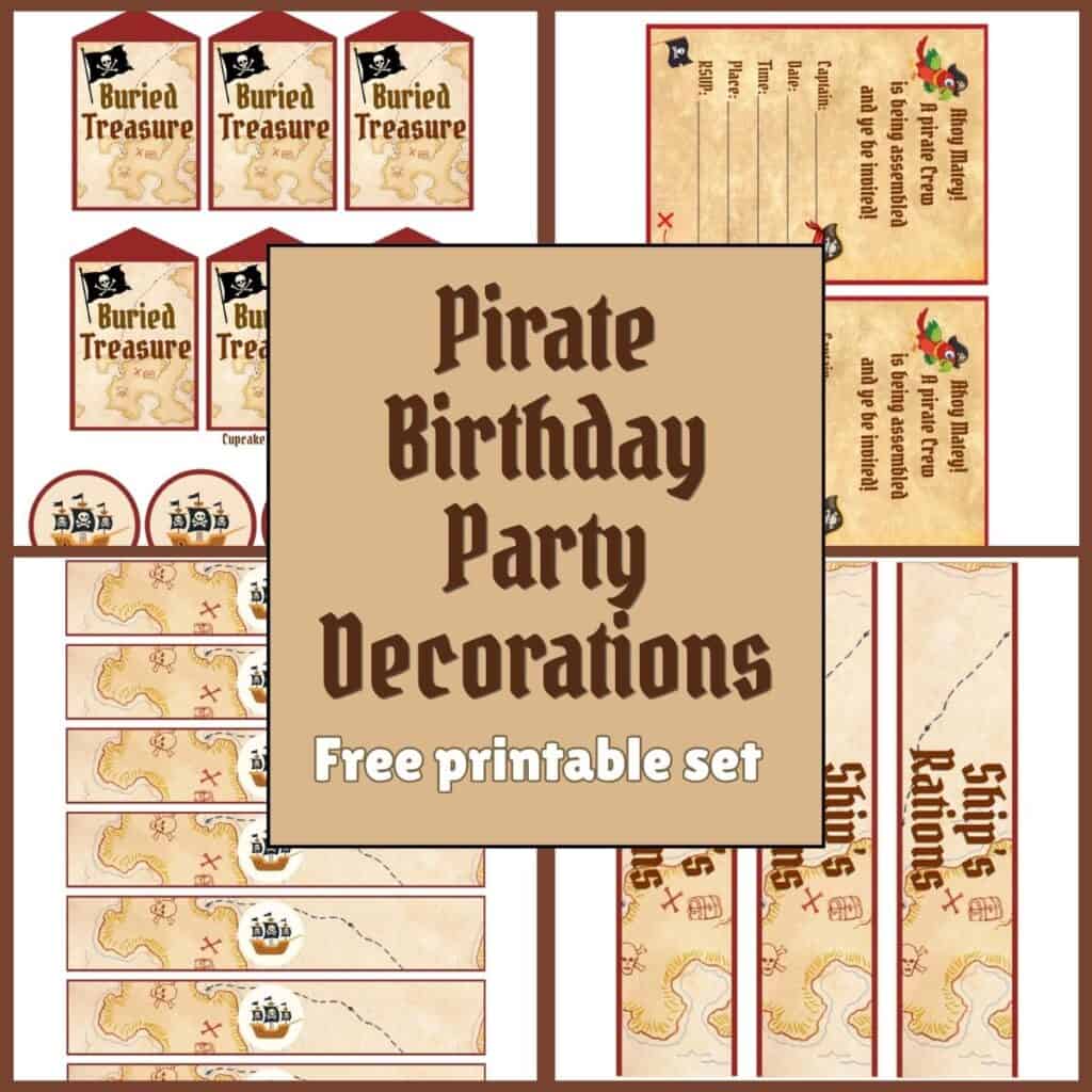 Pirate party free printable decorations