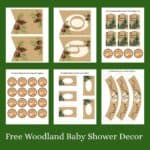 Free printable woodland baby shower decorations