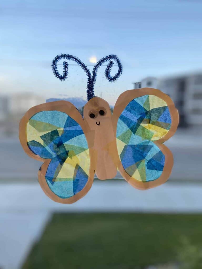 Stained glass butterfly craft