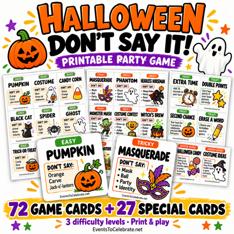 Events to Celebrate halloween don't say it game product image